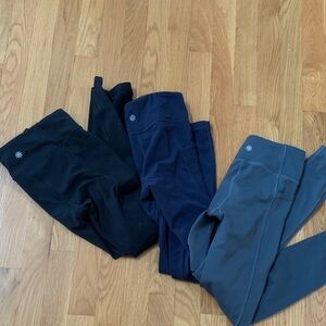 Athleta Girl High Rise Stash Treasures Leggings Set Black, Navy, Gray - Large